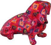 Pomme Pidou - Teckel Molly spaarpot | Hond - roze met ruiten