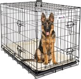 MaxxPet Dog Crate with Plaid - Noir - 122 x 76 x 84 cm