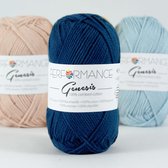 Genesis donker blauw 2131 - 5 bollen gekamd katoengaren - pendikte 3,5 a 4mm