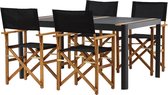 Togo tuinmeubelset tafel 150x100cm, 4 stoelen Marion, zwart,zwart.