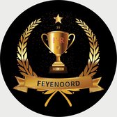 Feyenoord Schilderij - Landskampioen 2 - Voetbal - Kampioen - Muurcirkel - Poster - Wanddecoratie op Aluminium (Dibond) - 40x40cm - Inclusief Gratis Ophangsysteem