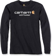 Carhartt Core Logo Black Long Sleeve T-Shirt Heren