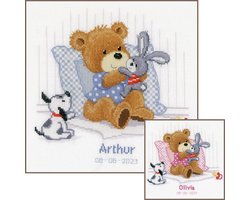 borduurpakket PN0021666 bij beer op schoot, geboorte