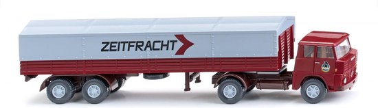 Wiking 051407 H0 Vrachtwagen Henschel Trekker-huifopleggercombinatie Zeitfracht