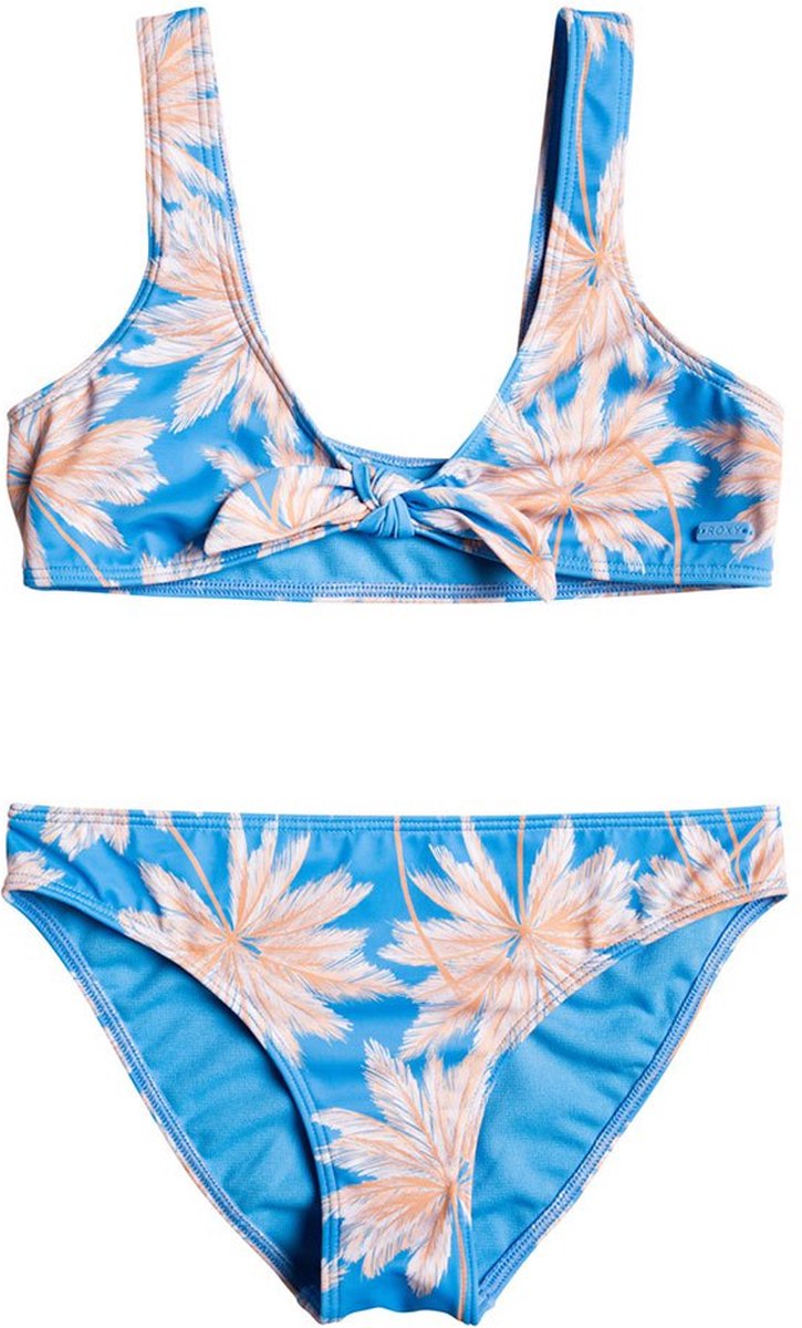 ROXY Ocean Treasurelette Bikini Meisjes - Azure Blue Palm Island Rg - 14  jaaren | bol.com