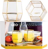 Goudkleurige glazen drinkglas Tumbler 300ml Set van 2 glazen