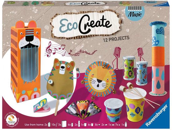 Ravensburger EcoCreate Mini Pirati – Kit Creativo Per Bambini 6+ – Riciclo E Bricolage Sostenibile Con Materiali Di Recupero