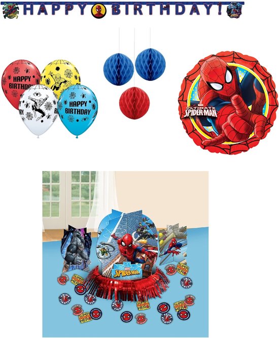 Ballon Spider-man, Décoration d'anniversaire Spider-man, Ballons