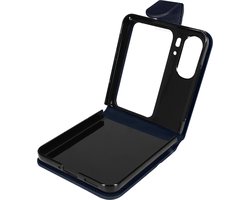 Avizar Hoesje Geschikt voor Oppo Find N2 Flip Bookcase Chesterfield Design, Nachtblauw