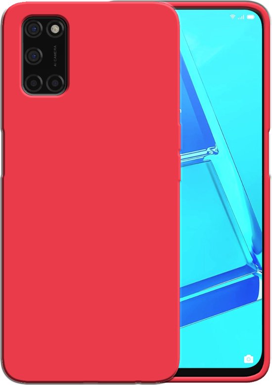 Coque en Siliconen Smartphonica pour coque OPPO A52 avec intérieur souple - Rouge / Coque arrière