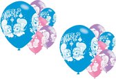 Amscan - Nickelodeon - Shimmer en Shine - Ballonnen - Feestballonnen - Latex - 12 Stuks - Roze - Kinderfeest - Versiering - Verjaardag.