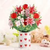 Enchanting 3D Pop-up Flower Card - A Magical Flower Splendor-Complete with Message Card
