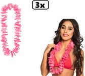3x Hawai krans roze/pink - hawai krans hawaii slinger kleur trouwen liefde feest love thema feest pride