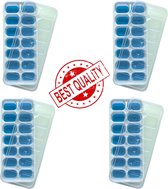 Blauw V2 - IJsblokjesvorm siliconen met deksel - IJsvormpjes, herbruikbaar - IJsblokjesmaker zonder morsen, BPA vrij