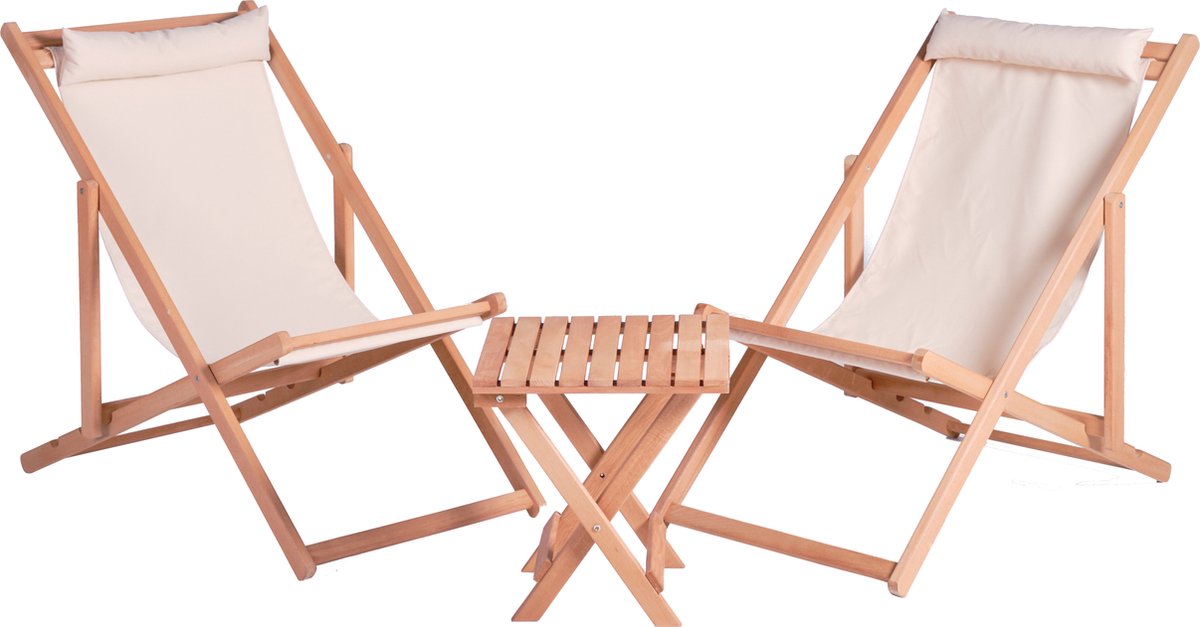 Berhast Strandstoelen 2+1 - Zomer Tuinset - Strandstoel Opvouwbaar -  Perfect voor het... | bol.com