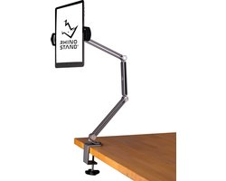 RhinoStand® verstelbare tablethouder voor schermen van 4 tot 12.9 inch - Aluminium smartphonehouder - Tablet houder statief - Grijs/Space gray