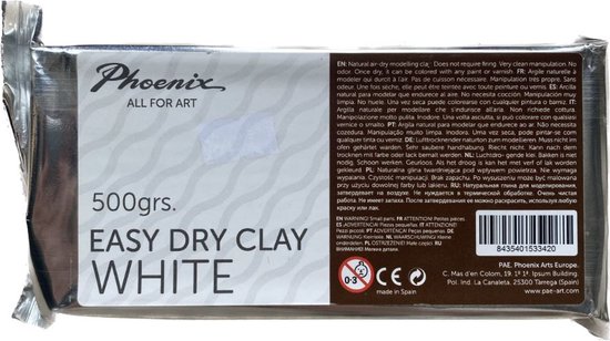 Sculpture Phoenix - Argile - Séchage facile - Wit - 500g