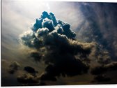 Dibond - Donkere Wolken voor de Zon - 80x60 cm Foto op Aluminium (Wanddecoratie van metaal)