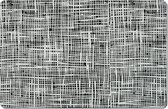 Zeller placemats gestreept - 1x - kunststof - 44 x 29 cm - zwart - abstract