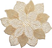 Zeller placemats bloemen vorm - 1x - kunststof - 49 x 47 cm - goud