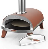 Pizza oven Piana Ziipa - Pellets / Houtskool - Coriedieten pizzasteen - kleur Terracotta