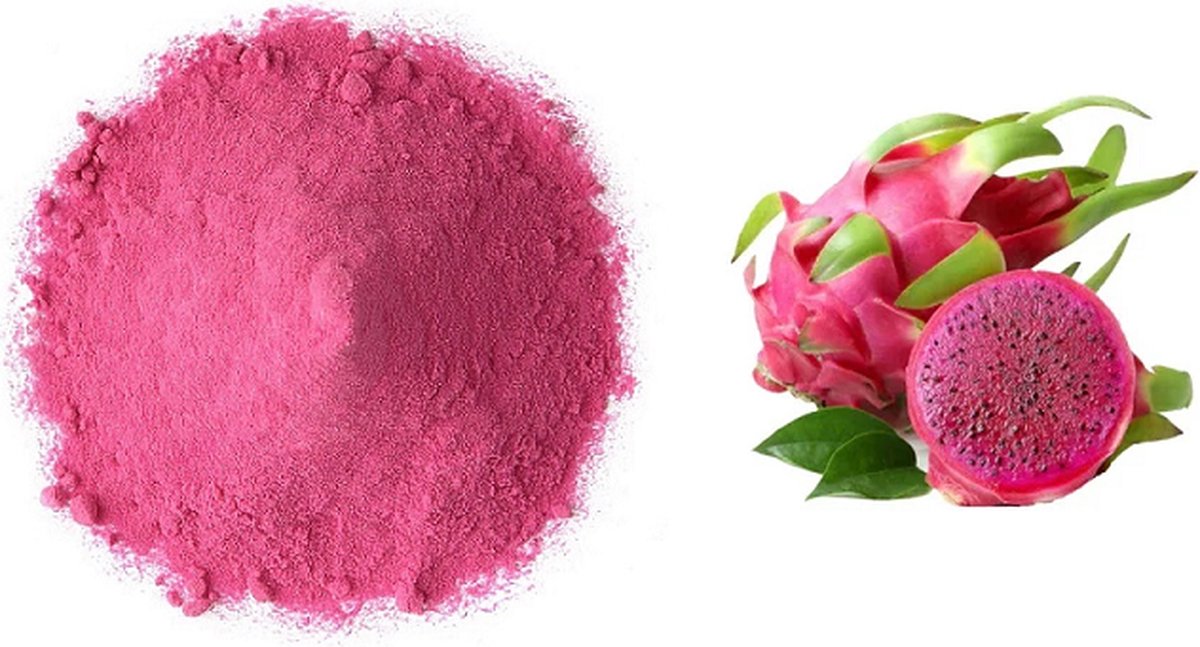 Goedkoopste Pink Pitaya poeder - Dragonfruit poeder - Natuurlijke kleurstof - Superfoods - Dragon Fruit - 100 gram