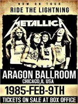 Signs-USA - Concert Sign - metaal - Metallica - Aragon Ballroom - Chicago - 20x30 cm