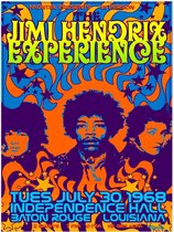 Signs-USA - Concert Sign - metaal - Jimi Hendrix - Baton Rouge Louisiana - 20x30 cm