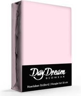 Hoeslaken - Strijkvrij katoen - L.roze - 160x200