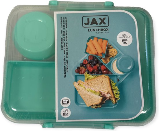 Salade-/broodtrommel inclusief sausbeker - Lunchbox - JAX | bol.com