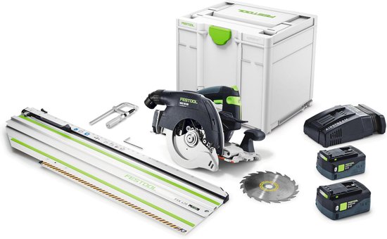 Festool HKC 55 5,0 EBI-Set-FSK 420 Accu Pendelkapzaag 18V 5.0Ah in Systainer met Afkortrail FSK 420 - 577675