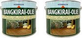 Huile de bangkirai Hermadix - naturelle - protection durable - pour toutes essences de bois durs - 2 x 2,5 litres