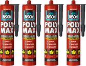 Bison poly max express - colle de montage - extra forte - anthracite - 4 x 425 grammes