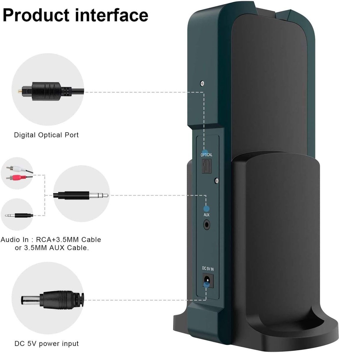 Avantree Ensemble – Draadloze koptelefoon voor tv kijken, voor senioren, eenvoudige installatie met oplaaddock, 35 uur speeltijd, comfortabel ontwerp, werkt met optische, AUX en Bluetooth tv's