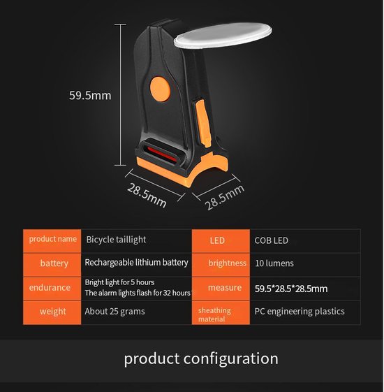 Lampe Vélo Avant Et Arrière – 1500 Lumens – 4+4 Modes – USB Rechargeable – IPX6 étanche – Aluminium – Avec Câbles De Charge