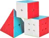 Afbeelding van het spelletje Rubiks Cube Speed Cube Set 3 in 1 - Breinbrekers voor Volwassenen - Kubus - Pyraminx