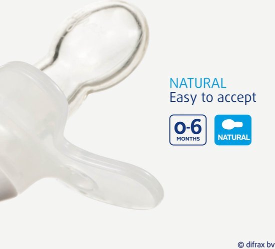 Difrax Fopspeen - Natural - 12+ maanden - Siliconen - Sage - 1 stuk van Difrax — afbeelding 2