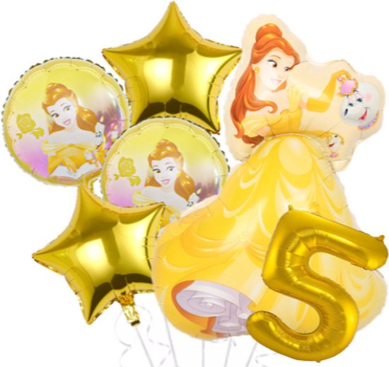 Belle ballon set - Belle en het Beest - 89x64cm - Folie Ballon - Prinses - Themafeest - 5 jaar - Verjaardag - Ballonnen - Versiering - Helium ballon