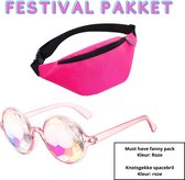 Heuptas / festival fanny pack (roze) 30x14x8 - Festival bril/spacebril (roze)