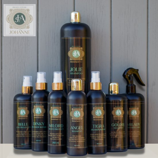 Horsecarepro GOLDIE shampoo voor witte paarden & schimmels - 500ML geconcentreerde & natuurlijke paardenshampoo- ECOLOGISCH - heerlijke geur - paardenverzorging - Horsecarepro