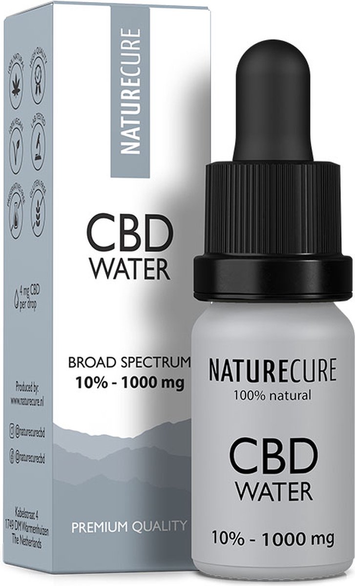 Goedkoopste Nature Cure Wateroplosbare CBD 10 - 1000 mg- Broad Spectrum 10 ml