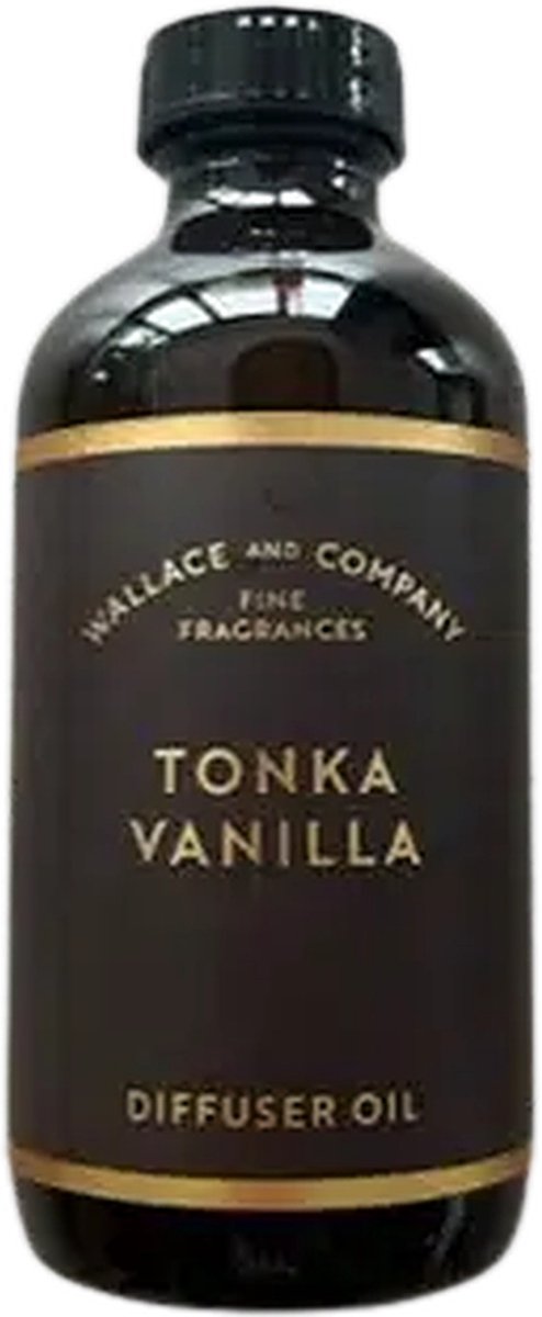 Wallace & Co Tonka Vanille Navulolie 300 ml - Navulling Geurstokjes 300 ml