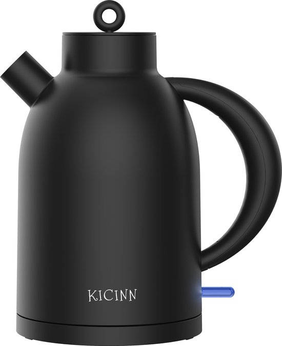 Kicinn Waterkoker - Retro Waterkoker - 1,7 Liter - Waterkoker Zwart