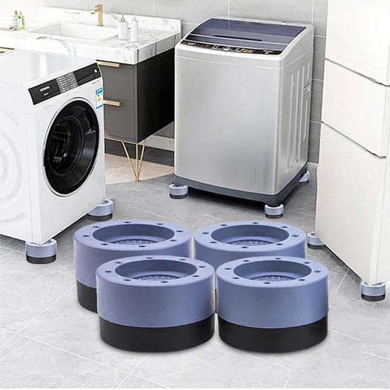 Trillingsdempers Wasmachine - 4 Stuks - Wasmachine Verhoger - Extra Dik - Wasmachine Dempers - Stapelbaar - Droger - Vaatwasser