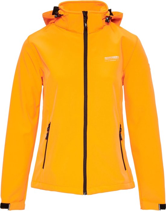 Ingrida softshell jack dames met afneembare capuchon in orange