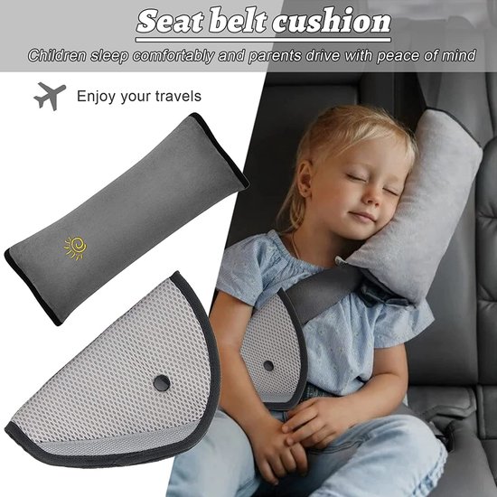 2 coussinets de ceinture de sécurité pour enfants gris 2 coussinets de  ceinture de... | bol.com