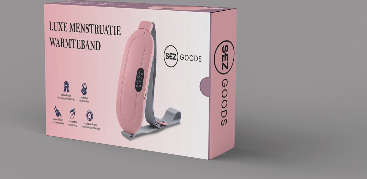Luxe Menstruatie Warmteband met Triltechnologie - Roze - afbeelding 2