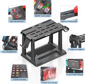 Switch Games Storage met Switch Controller Oplaadstation, Switch Oplaadstation voor Switch/OLED Joycons, Kytok Switch Storage voor Switch Games, TV Dock, Pro Controller, Switch Accessoires