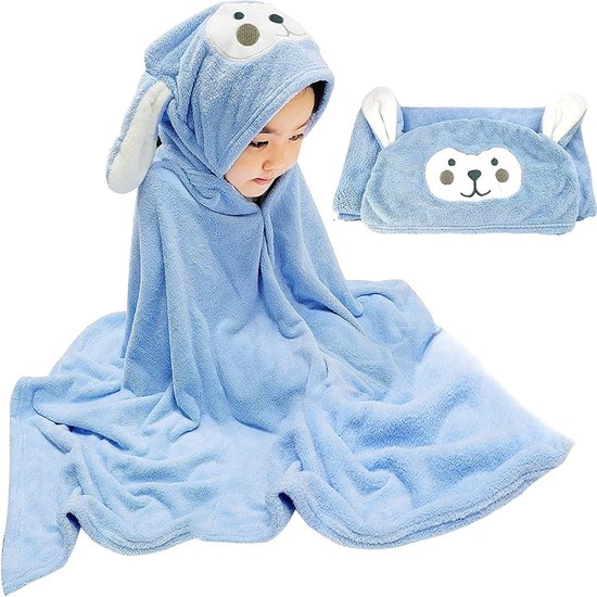 Toevlucht Hoorzitting tot nu Babyhanddoek met capuchon, badcape voor kinderen, 71 x 140 cm, grote  babybadhanddoek... | bol.com