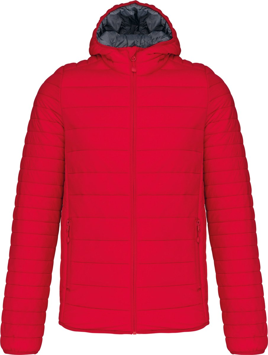 Kariban Men’s lightweight hooded padded jacket K6110 Rood